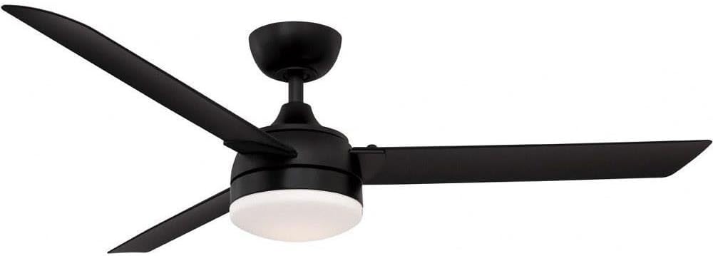 Fanimation Xeno Wet 3 Blade Ceiling Fan 14.54 Inch Tall and 56 Inch Wide with Black Finish and Black Blades