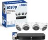 Lorex 1080p 8 Camera Capable 1TB Wired DVR System | 4 White Metal Housing Dome Cameras | 65ft Night Vision | Smart Motion Detection | IP67 Weatheproof
