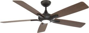 Mykonos Smart Indoor and Outdoor 5-Blade Ceiling Fan 60in Bronze/Dark Walnut with 3000K LED Light Kit and Remote Control works with Alexa, Google Assistant, Samsung Things, and iOS or Android App