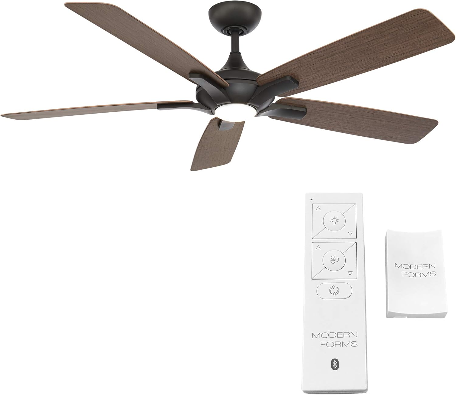 Mykonos Smart Indoor and Outdoor 5-Blade Ceiling Fan 60in Bronze/Dark Walnut with 3000K LED Light Kit and Remote Control works with Alexa, Google Assistant, Samsung Things, and iOS or Android App - Image 2
