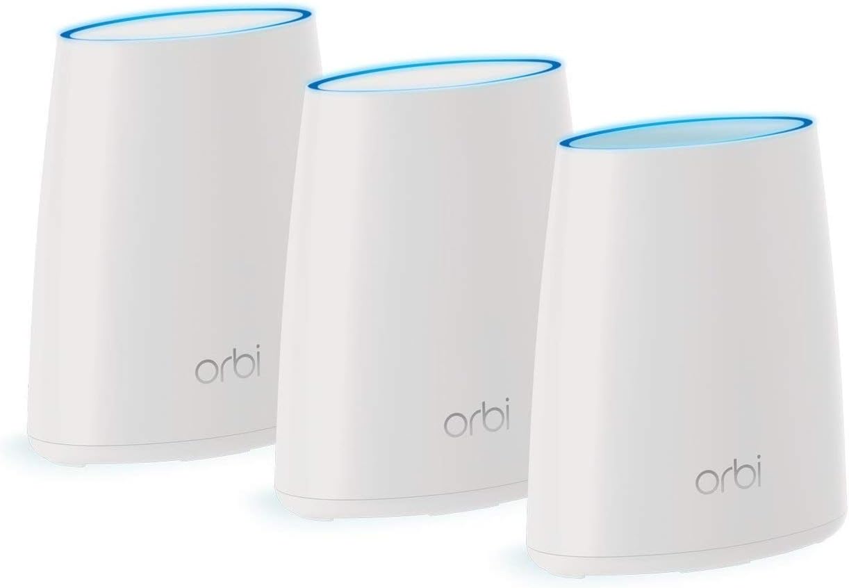 NETGEAR Orbi Whole Home Mesh WiFi System – 3 Pack Route r& 2 Mini satellite extenders RBK43 (Renewed)