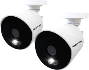 Night Owl 1080p HD Wired Indoor/Outdoor Add-On Cameras with Built-in Motion-Activated Spotlights, 100 ft. of Night Vision, Wide Viewing Angle and Color Night Vision (2-Pack)