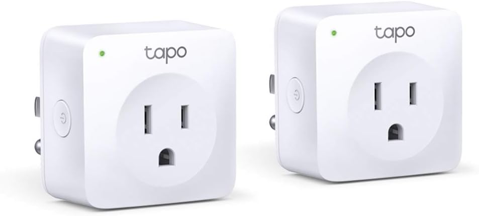 TP-Link Tapo Smart Plug Mini, Smart Home Wifi outlet works with Alexa & Google Home, No Hub Required, Remote Control Your Home Appliances from Anywhere (P100 2-pack), White (Tapo P100 2-pack)