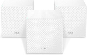 Tenda Nova Mesh WiFi System MW12 – Covers up to 6000 sq.ft – Tri-Band AC2100 Whole Home WiFi Mesh System – Gigabit Mesh Router for 100+ Devices – Dual-Band Mesh Network – 3 Gigabit Ports – 3-Pack
