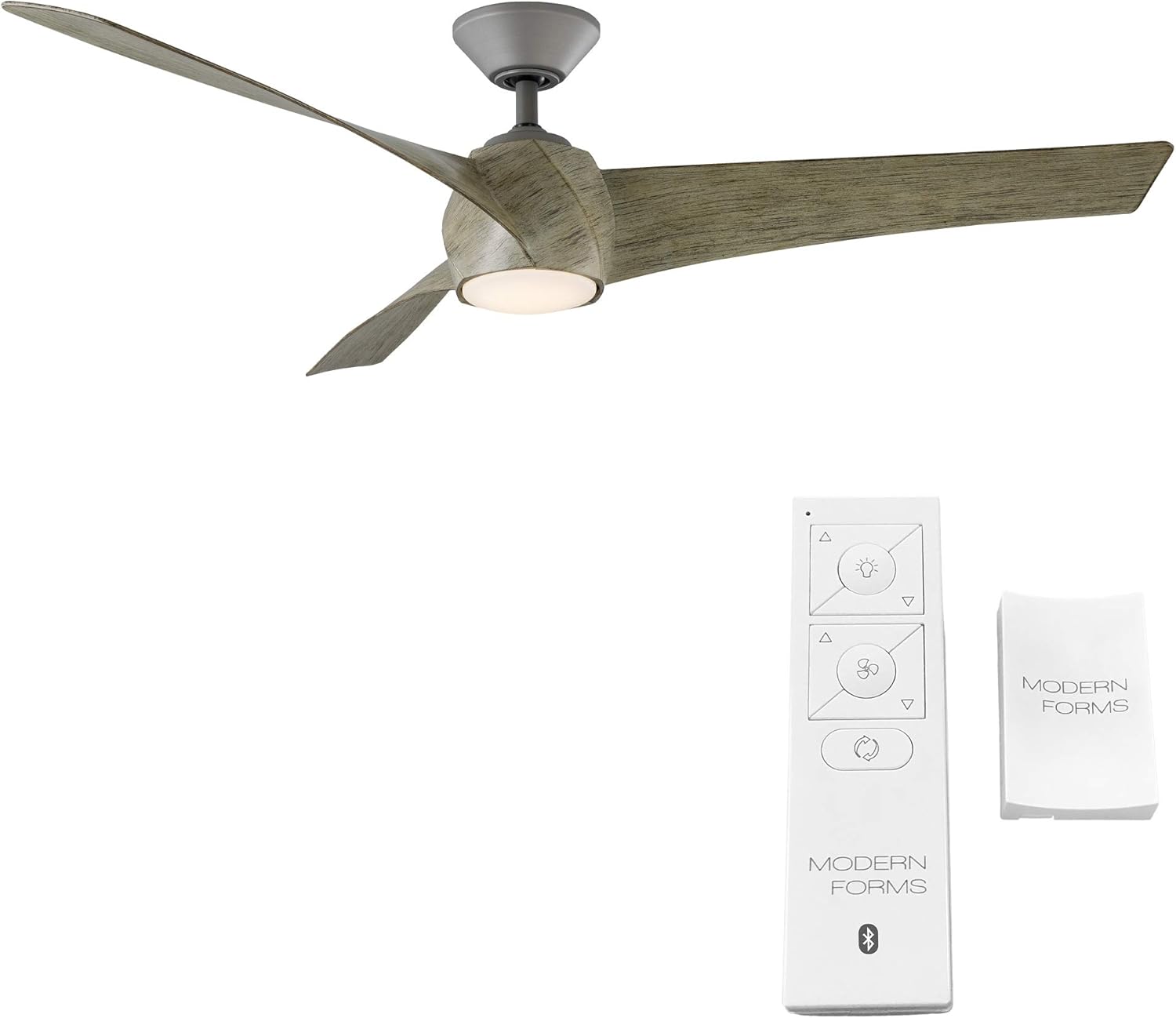 Twirl Smart Indoor and Outdoor 3-Blade Ceiling Fan 58in Graphite Weathered Wood 3000K LED Light Kit and Remote Control works with Alexa, Google Assistant, Samsung Things, and iOS or Android App - Image 2