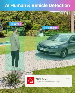 ZOSI 8CH 5MP Lite Home Security Camera System with 1-Way Audio,4x 1080p Metal Indoor Outdoor Cameras,AI Human/Vehicle Detection,Night Vision,Remote Access,H.265+ 8-Channel CCTV DVR No Hard Drive