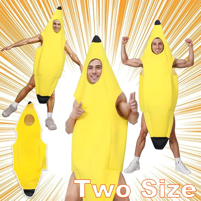 Funny Banana Unisex Cosplay Carnival Clothing Adult Kid Dress Costume Novelty Halloween Christmas Carnival Party Dance Decor