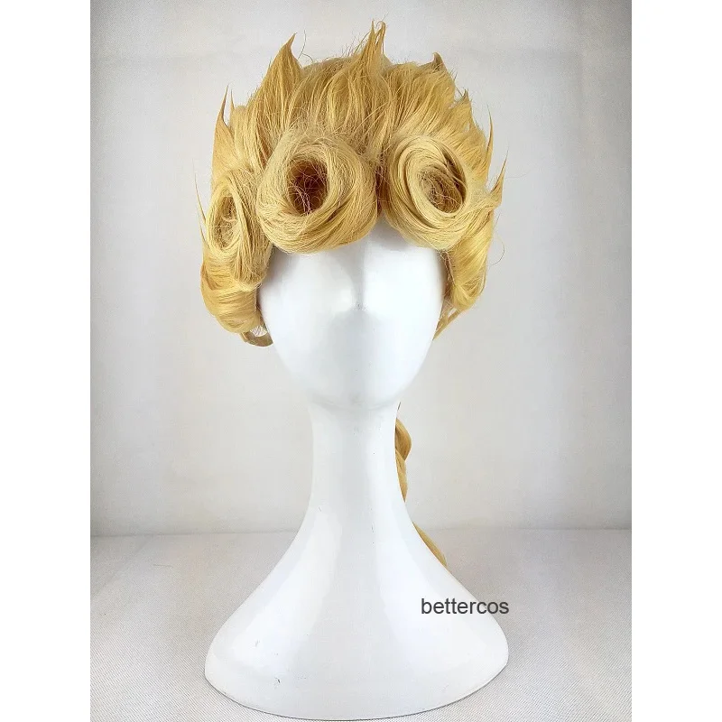 JoJo's Bizarre Adventure Giorno Giovanna Cosplay Wig Golden Braid Styled Heat Resistant Synthetic Hair Wig + Wig Cap