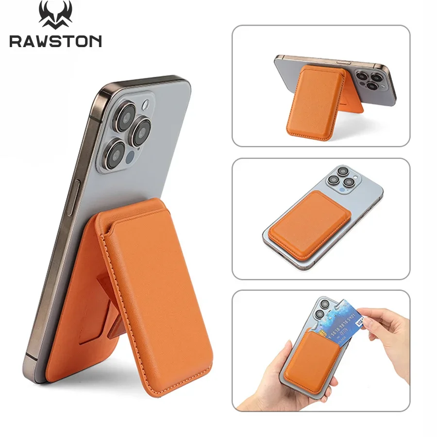 Kickstand Magnetic Leather Wallet Case for iPhone 17 16 15 14 Pro Max Galaxy Card Holder Magsafe Phone Bag Cover Accessories