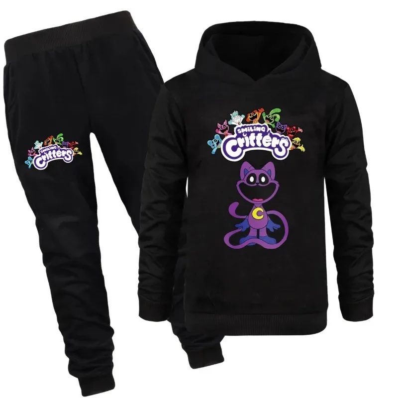 Kids Smiling Critters Catnap Clothes Spring Autumn Hoodie Sweater Trousers 2pcs Suit Baby Girl Clothing Sets Boys Sportsuits Set
