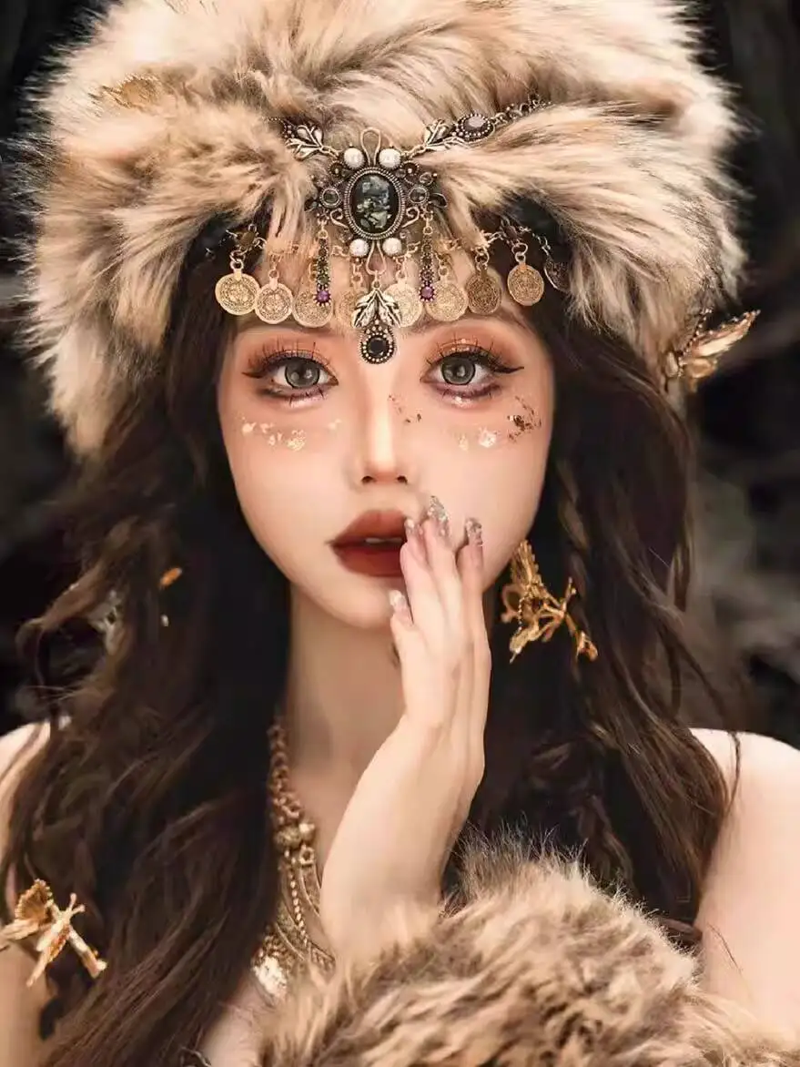 New Western Regions Exotic Style Tassel Forehead Chain Hair Accessory Tribe Princess Headband Retro Ethnic Style Necklace