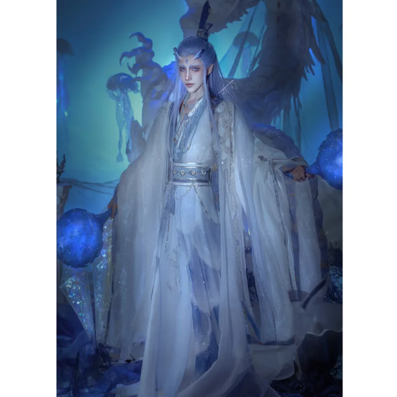 Nezha Aobing Cosplay Costume Hanfu Uniform Horns Customized Ancient Clothing Ne Zha 2 Halloween Women Men High Quality