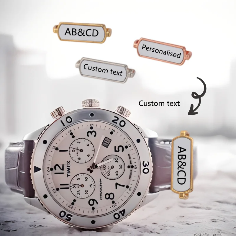 Personalised custom text watch accessories - sublimated text decoration, DIY watch strap decoration
