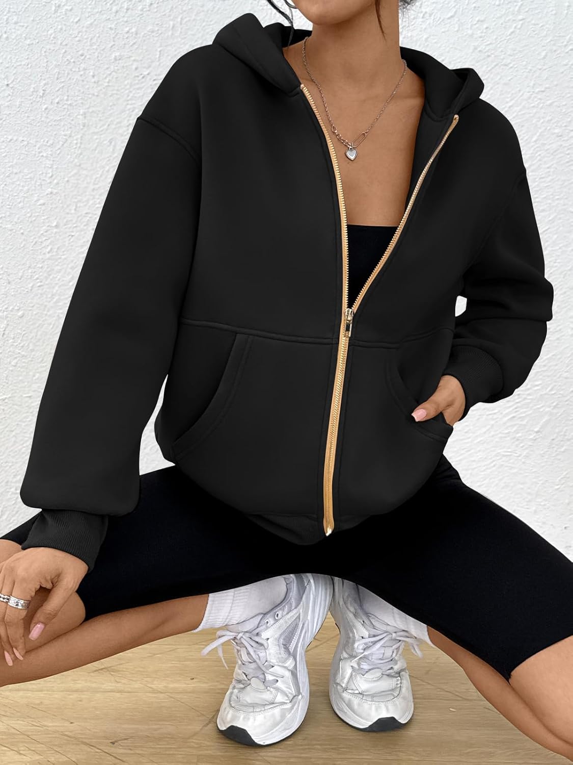 Trendy Queen Womens Zip Up Hoodies Fall Fashion Sweatshirt 2025 Clothes Y2K Cropped Jackets Cute Winter Outfits - Image 6