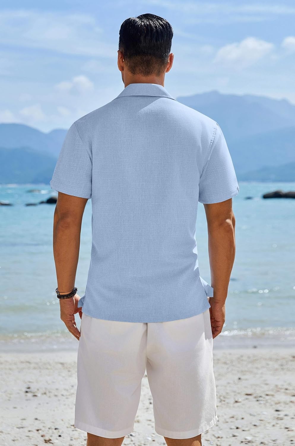 COOFANDY Men's Button Down Shirts Short Sleeve Casual Shirts Summer Beach Linen Shirts with Pocket - Image 4