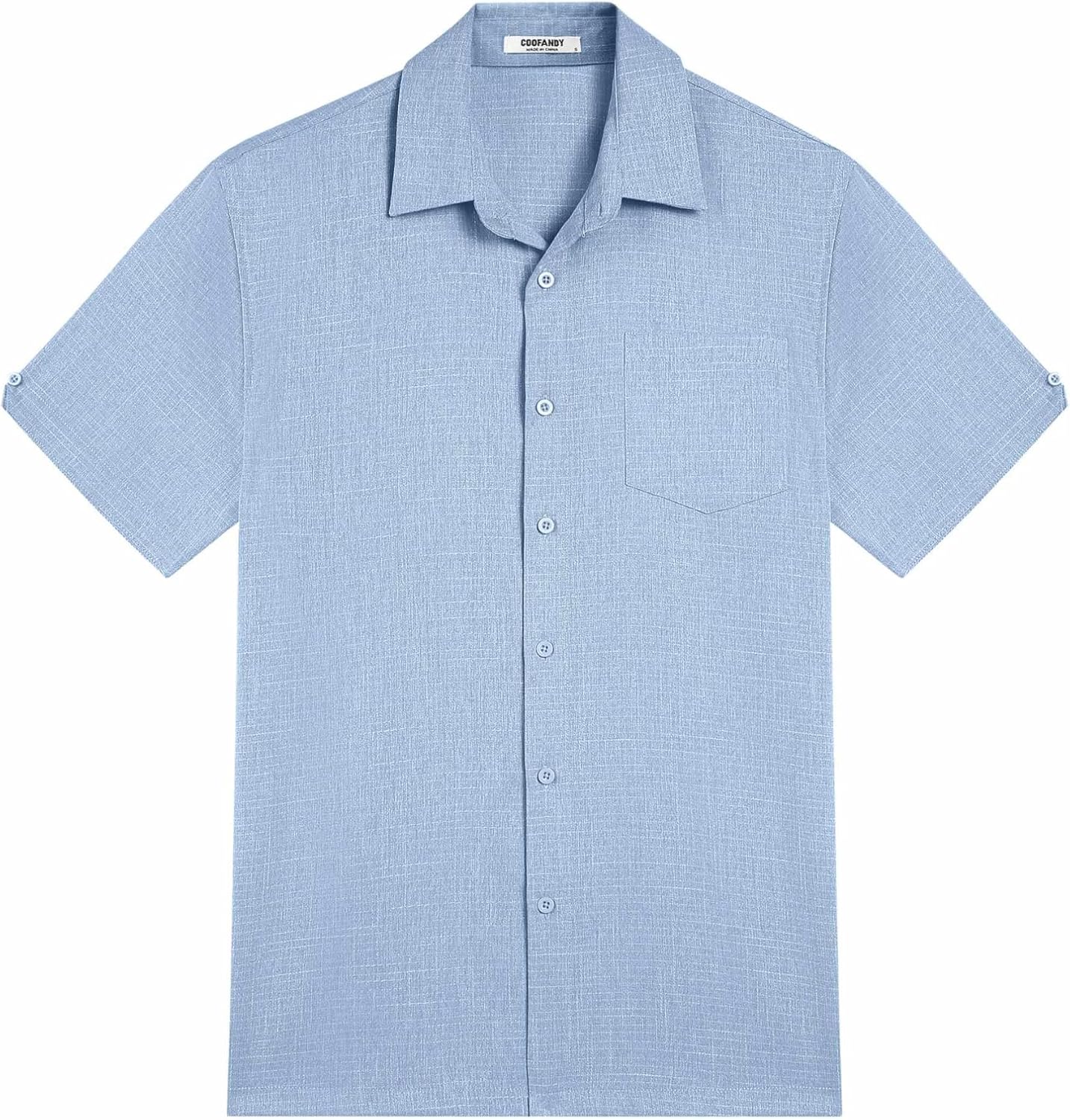 COOFANDY Men's Button Down Shirts Short Sleeve Casual Shirts Summer Beach Linen Shirts with Pocket - Image 5