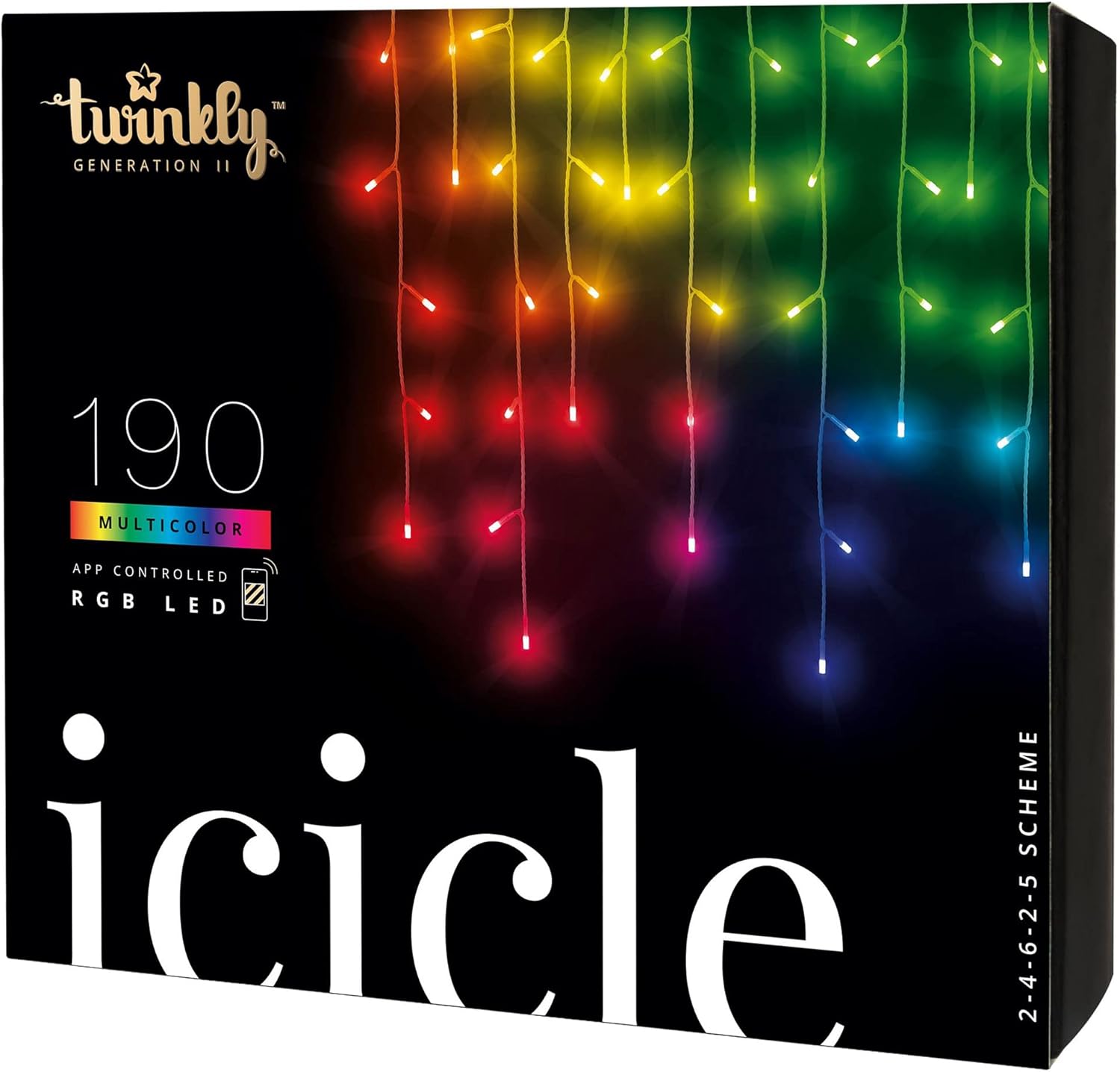 Twinkly Icicle App-Controlled LED Christmas Lights with 190 RGB (16 Million Colors) LEDs. Clear Wire. Indoor and Outdoor Smart Lighting Decoration - Image 8