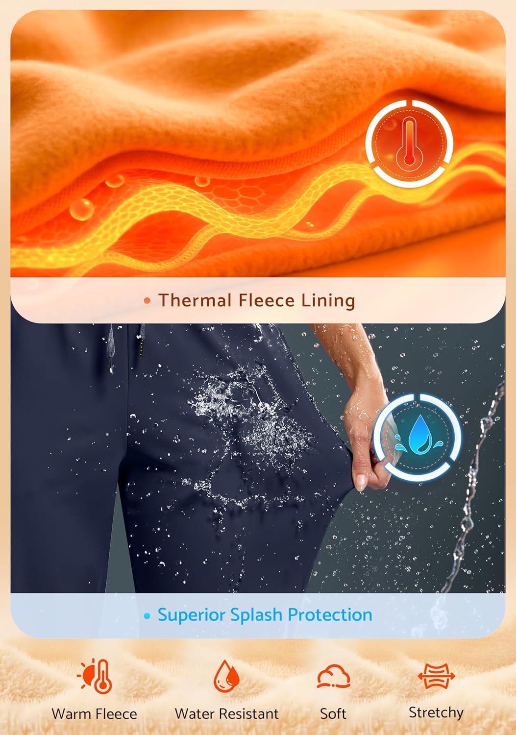 G Gradual Fleece Lined Pants Women 27.5"/29" Golf Pants 3 Pockets Water Resistant Warm Sweatpants for Cold Weather - Image 5