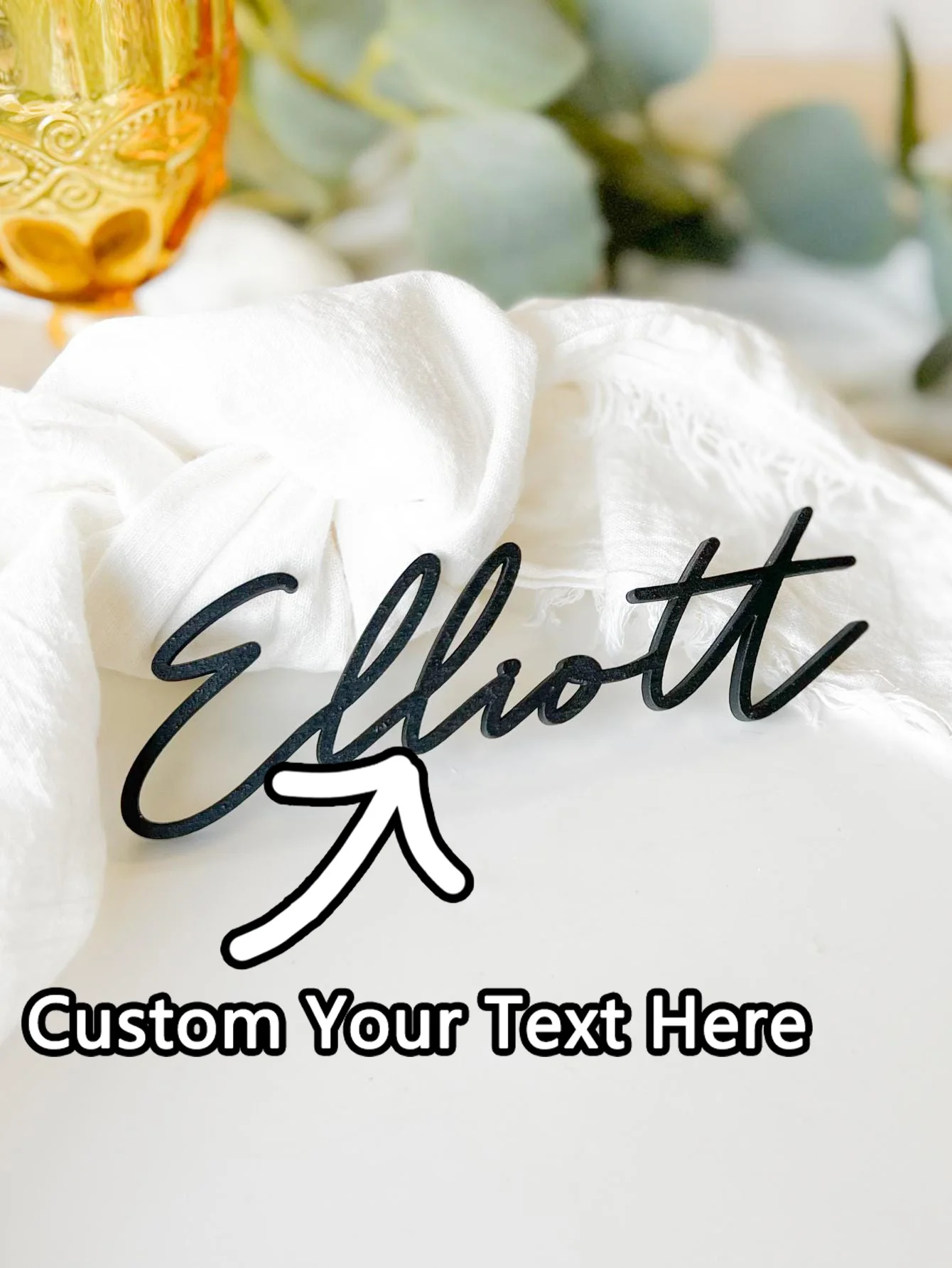 1PC Custom Seat Card - Personalized Wooden Name Custom Place Card, Textured & Elegant for Events, Unique Laser Engraved Accessor