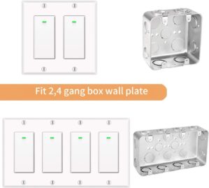 Alexa Light Switch, Double Smart WiFi Light Switches, Smart Switch 2 Gang Compatible with Alexa and Google Home, Neutral Wire Needed, with Remote Control, Timing Schedule, No hub Required (2Pack)