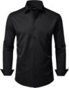 Alimens & Gentle Men's Dress Shirts Wrinkle Free Stretch Solid Long Sleeve Button Down Shirt Wedding Dating