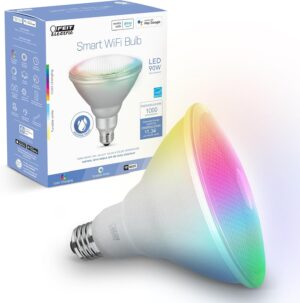 Feit Electric PAR38/RGBW/CA/AG 90 Watt Equiv, 2.4 GHz WiFi Only, No Hub Required, Color Changing and Tunable White