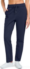 G Gradual Fleece Lined Pants Women 27.5"/29" Golf Pants 3 Pockets Water Resistant Warm Sweatpants for Cold Weather