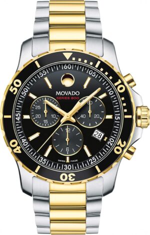 Movado Series 800 Men's Watch - Swiss Quartz Chronograph Movement, Stainless Steel Link Bracelet - 20 ATM Water Resistance - Luxury Fashion Timepiece for Him - 42mm