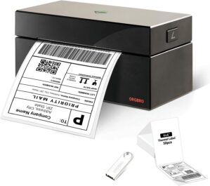 ORGBRO Z1 Shipping Label Printer, 4x6 Thermal Label Printer for Small Business, High Speed Sticker Maker for Commercial Grade Shipping Packages, Used for Amazon, Ebay, Shopify, USPS (USB Only)