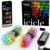 Twinkly Icicle App-Controlled LED Christmas Lights with 190 RGB (16 Million Colors) LEDs. Clear Wire. Indoor and Outdoor Smart Lighting Decoration