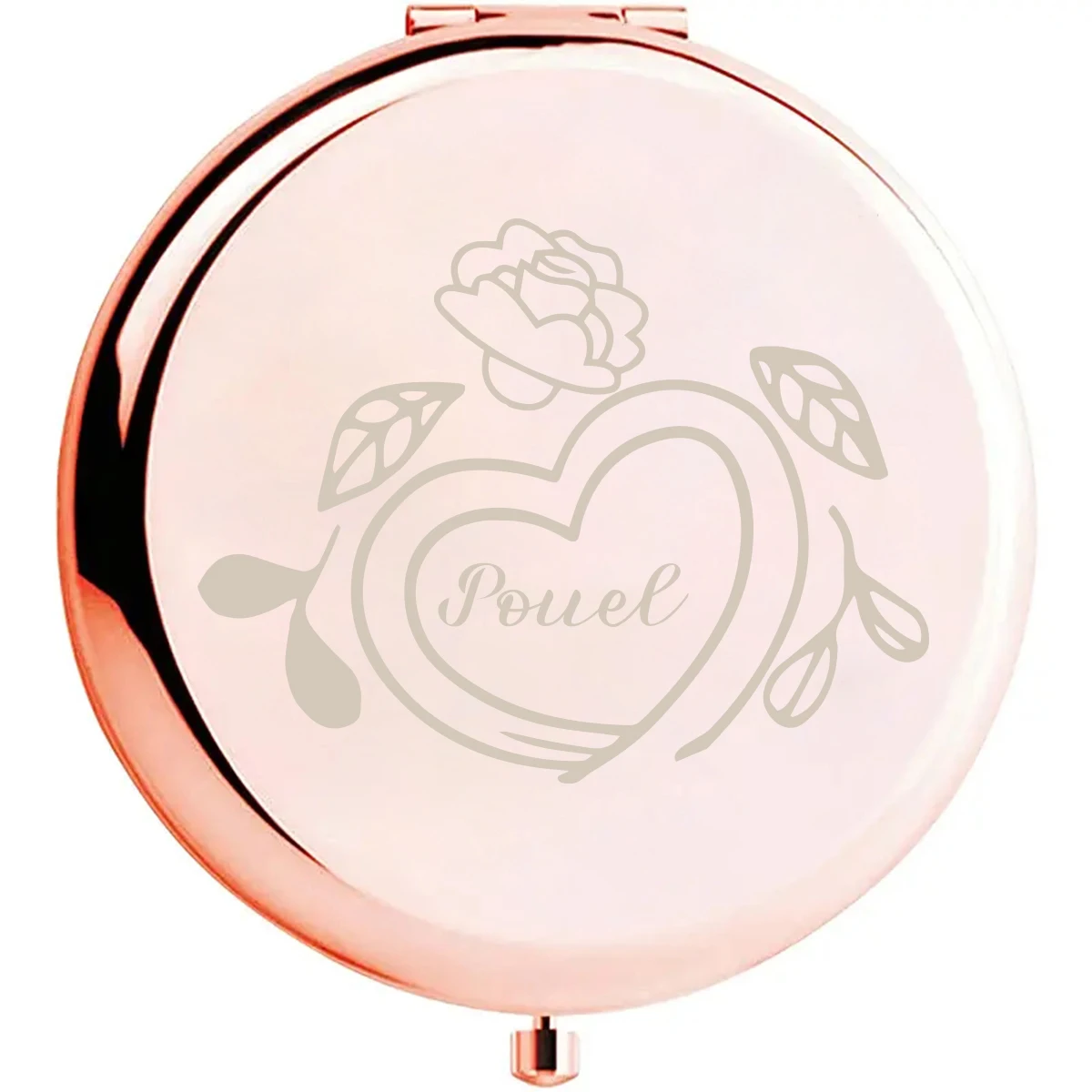 1pc Creative love with flower Custom Name Fold Mirror Pocket Mirror Mirror With Name Makeup Mirror Wedding Party Gifts