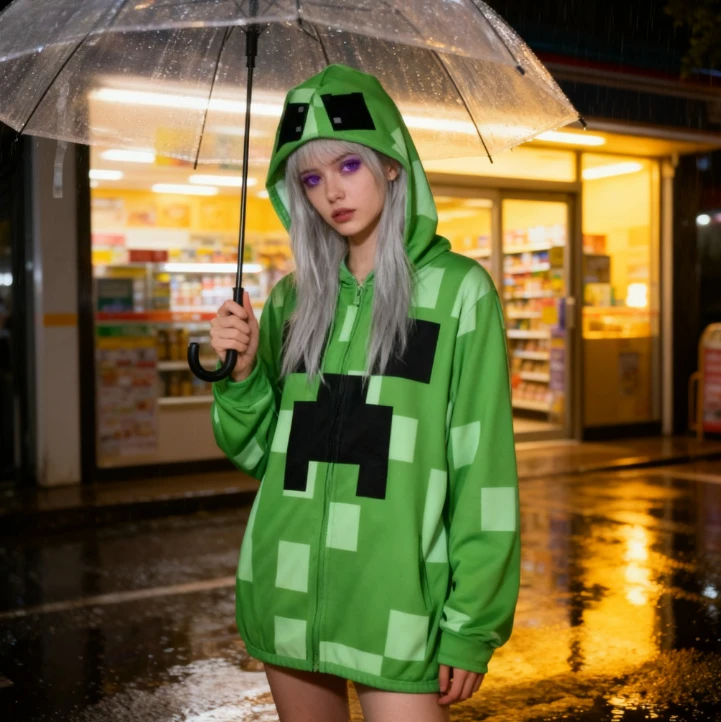 Game MC Cosplay Costume Green Cute Plaid Coat Girls Daily Suits Jacket Holiday Clothing Game Halloween Outfit Kids Adult