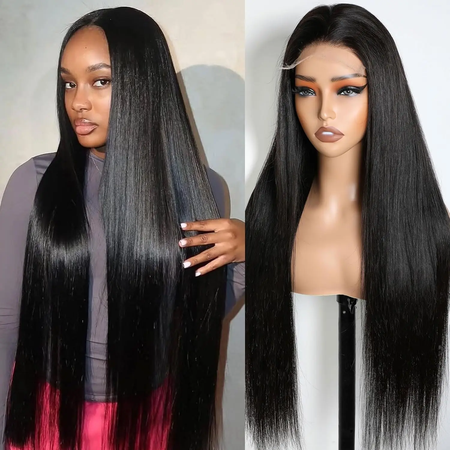 5x5 Lace Wig Human Hair No Glueless Lace Wig for Women Natural Black Free Part Style Hair Pre Plucked Hairline Human Hair Wigs