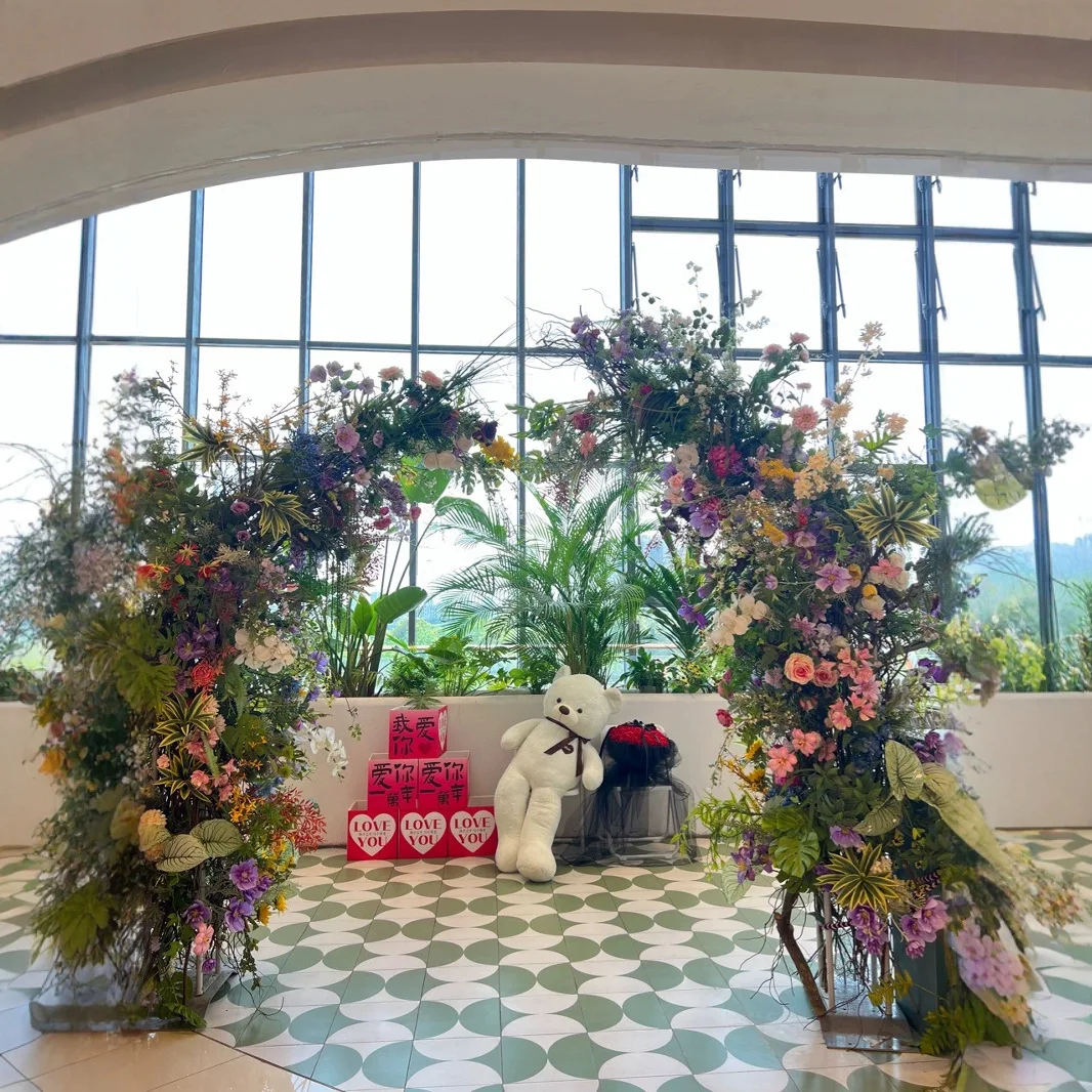 Creative New Product Simulation Flower Arch Wedding Arch Activity Advertisement Can Add Logo Simulation Rattan Wedding Auction