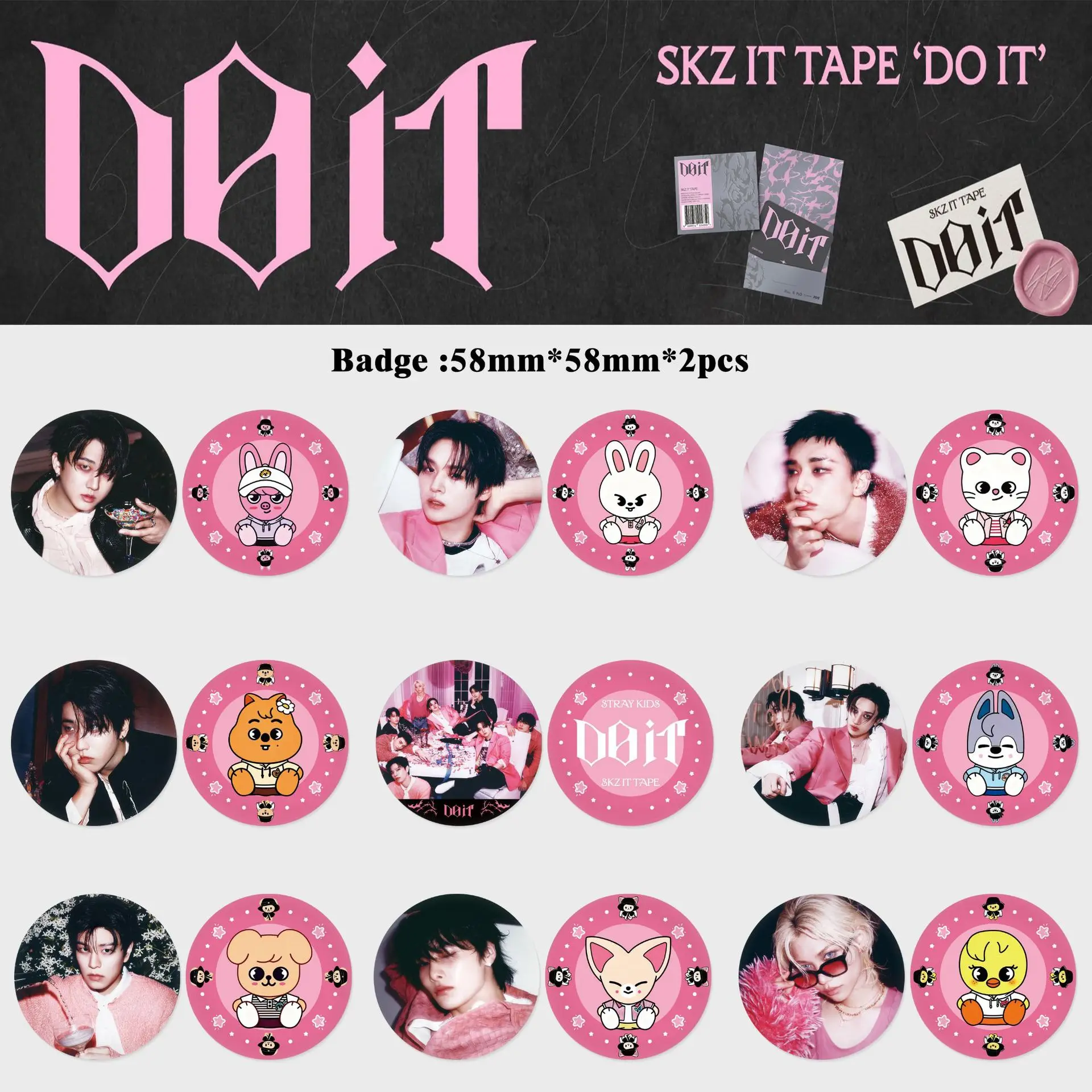 SKZOO Stray Kids Christmas Badge Mini Album DO IT Same Style Enamel Pin Backpack Clothing Decoration Pendant New Year Gift
