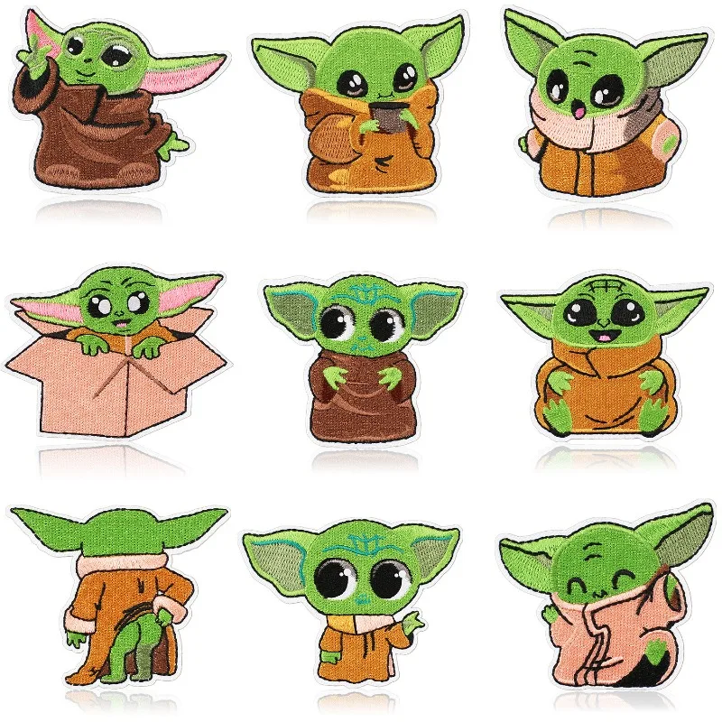 9pcs Star Wars Embroidered Patch for Clothing Iron on Patches on Clothes Mandalorian Yoda Baby Darth Vader Trooper Accessories