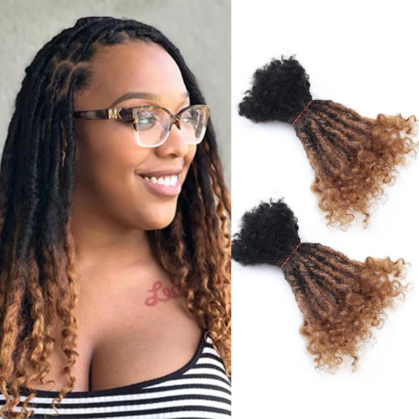 20 Strs/Pack ANNA 6-30" 0.6cm # 1B/30 Remy Hair Locs Extensions Dreadlocks Styles Brazilian Lisa Locs for Beginners
