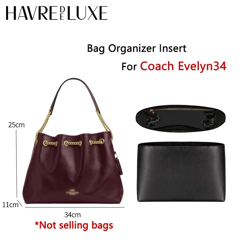 Bag Organizer Insert For Evelyn34 Durable Fashion Wateproof Gift Bag Support Storage Inner Modification Bag Accessories
