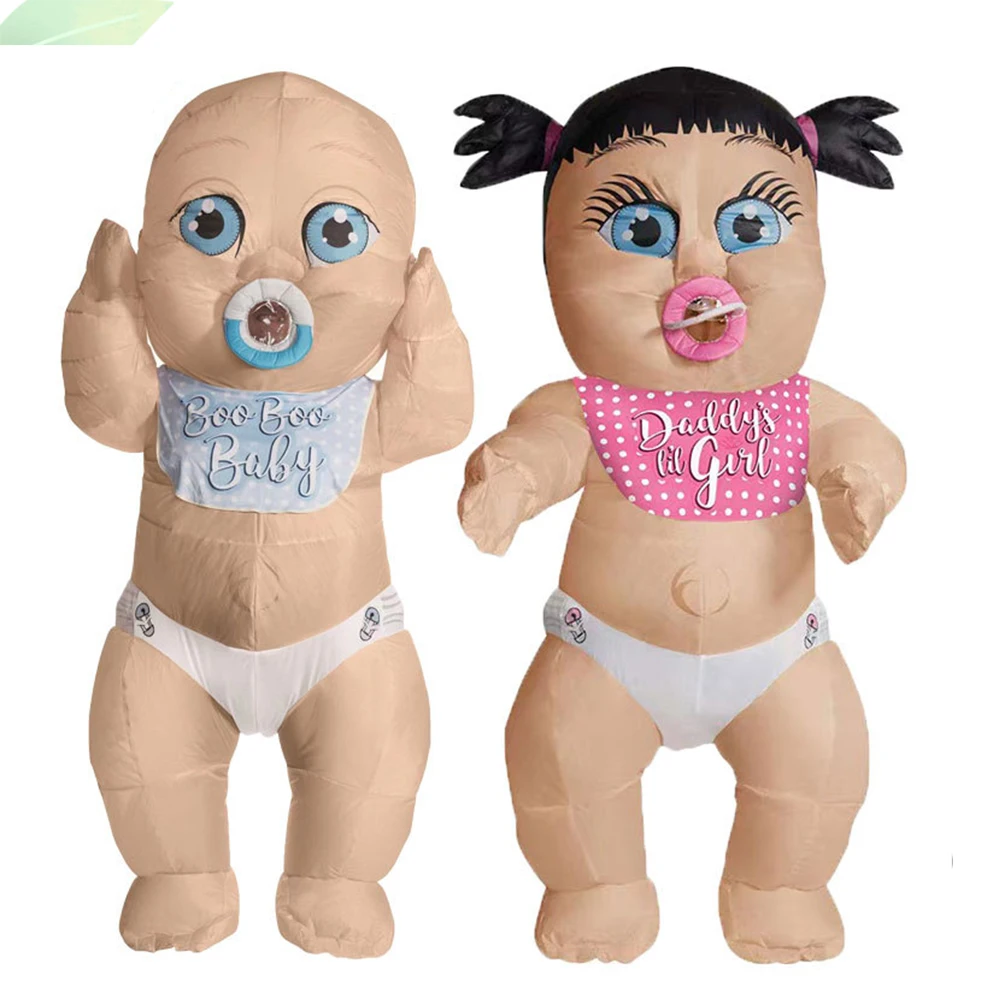 Boys Girls Giant Baby Inflatable Clothing Adult Cosplay Mascot Costume Halloween Gender Reveal Party