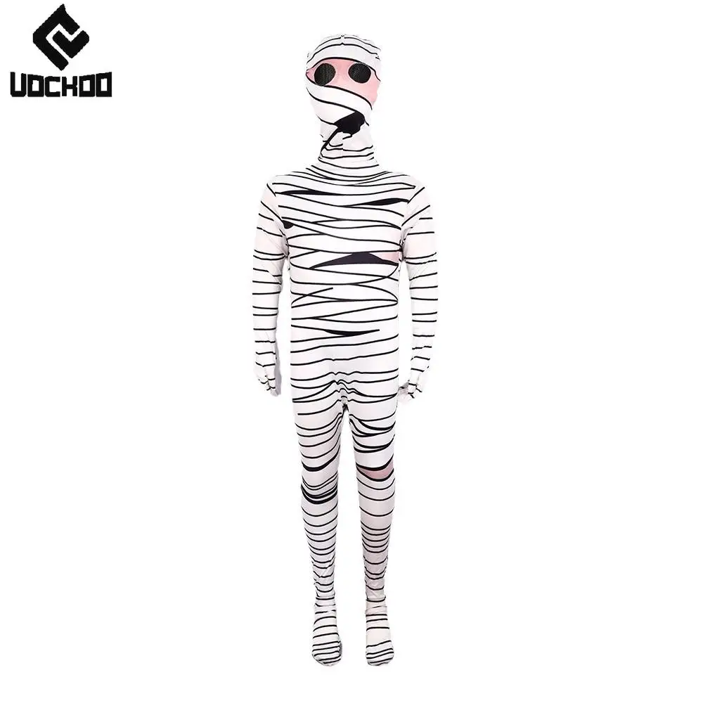 Halloween Mummy Jumpsuit Wounded Cosplay Costume Kid Adult Bodysuit Kid Adult Outfit Funny Zentai Day of The Dead Clothing