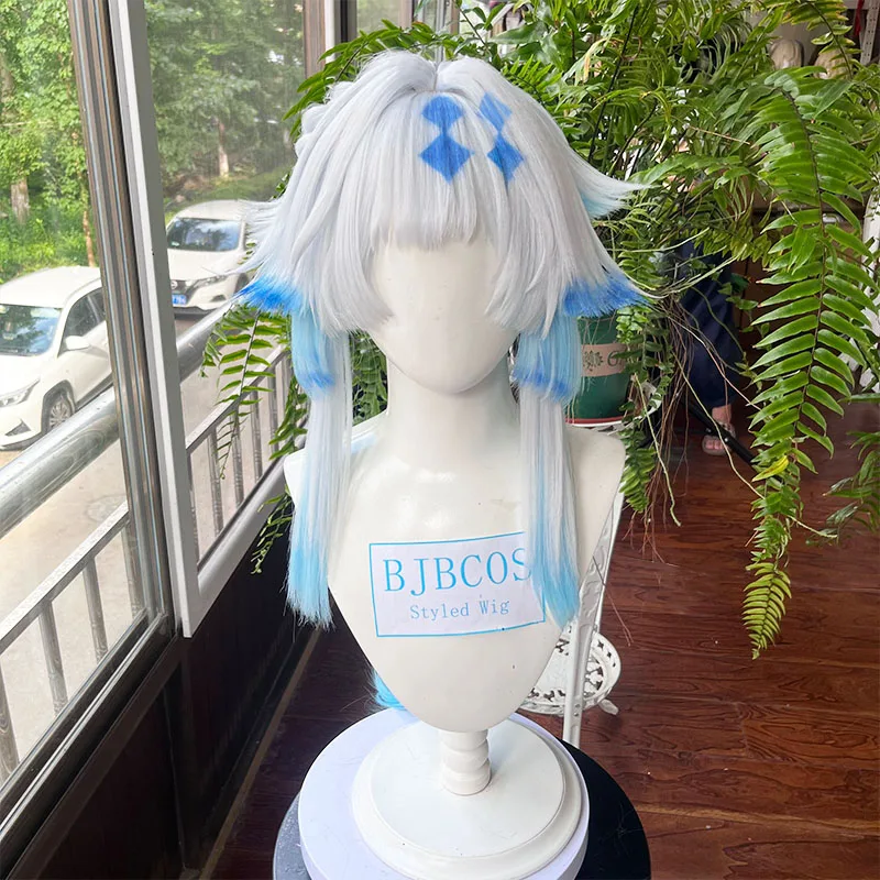 [Styled] Cerydra Wig Game Honkai Star Rail Cerydra Female Cosplay Wig Long Silvery White Hair Halloween Wig
