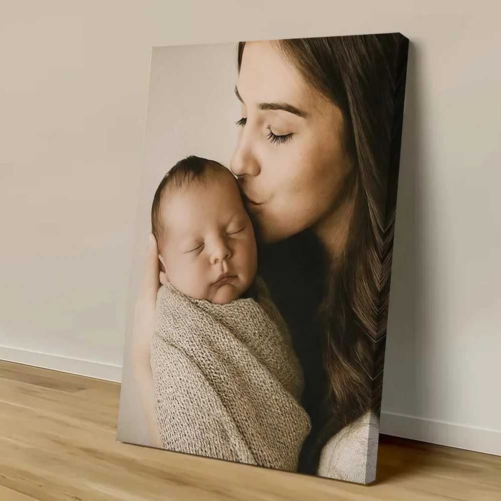 Custom Print Canvas Painting From Your Photos Wedding Birthday Poster Wall Art Decoration Pets Family Landscape Picture Decor