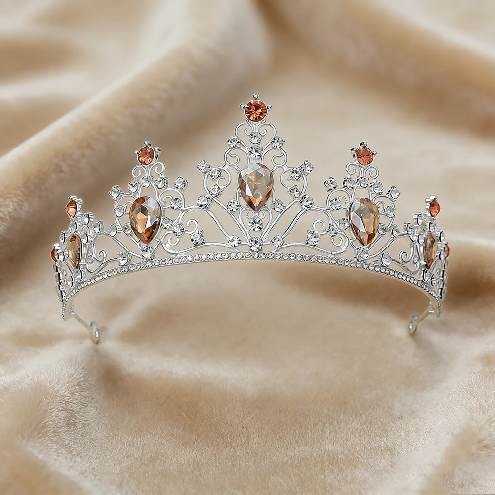 European Style Bridal Crown with Rhinestones Hair Accessory for Wedding Dress Princess Studio Hair Crown Styling Crown