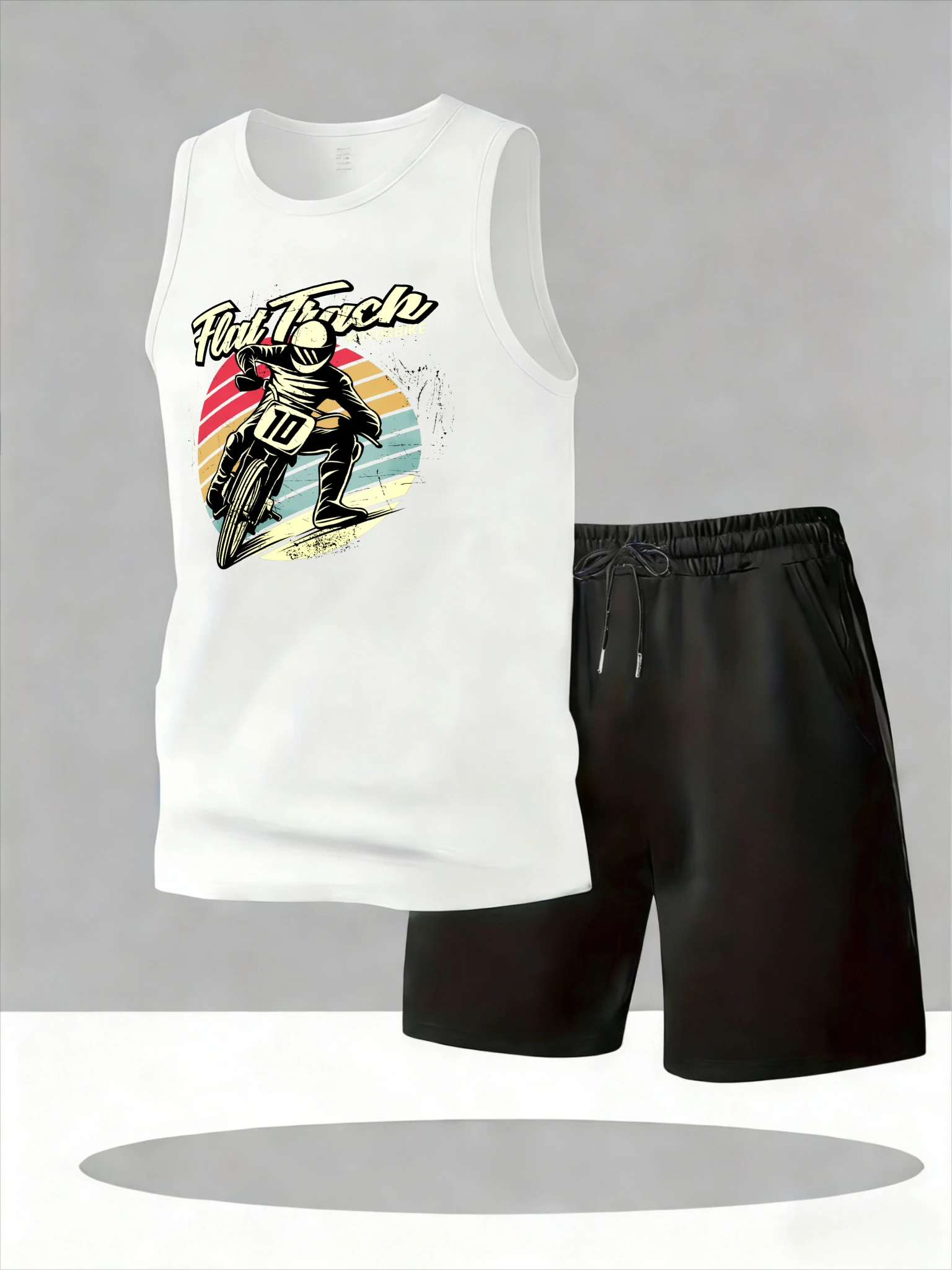 Men's Tank Top Sets 2026 Summer Quick drying Old money man oversize crewneck Breathable sports drip clothing beach running