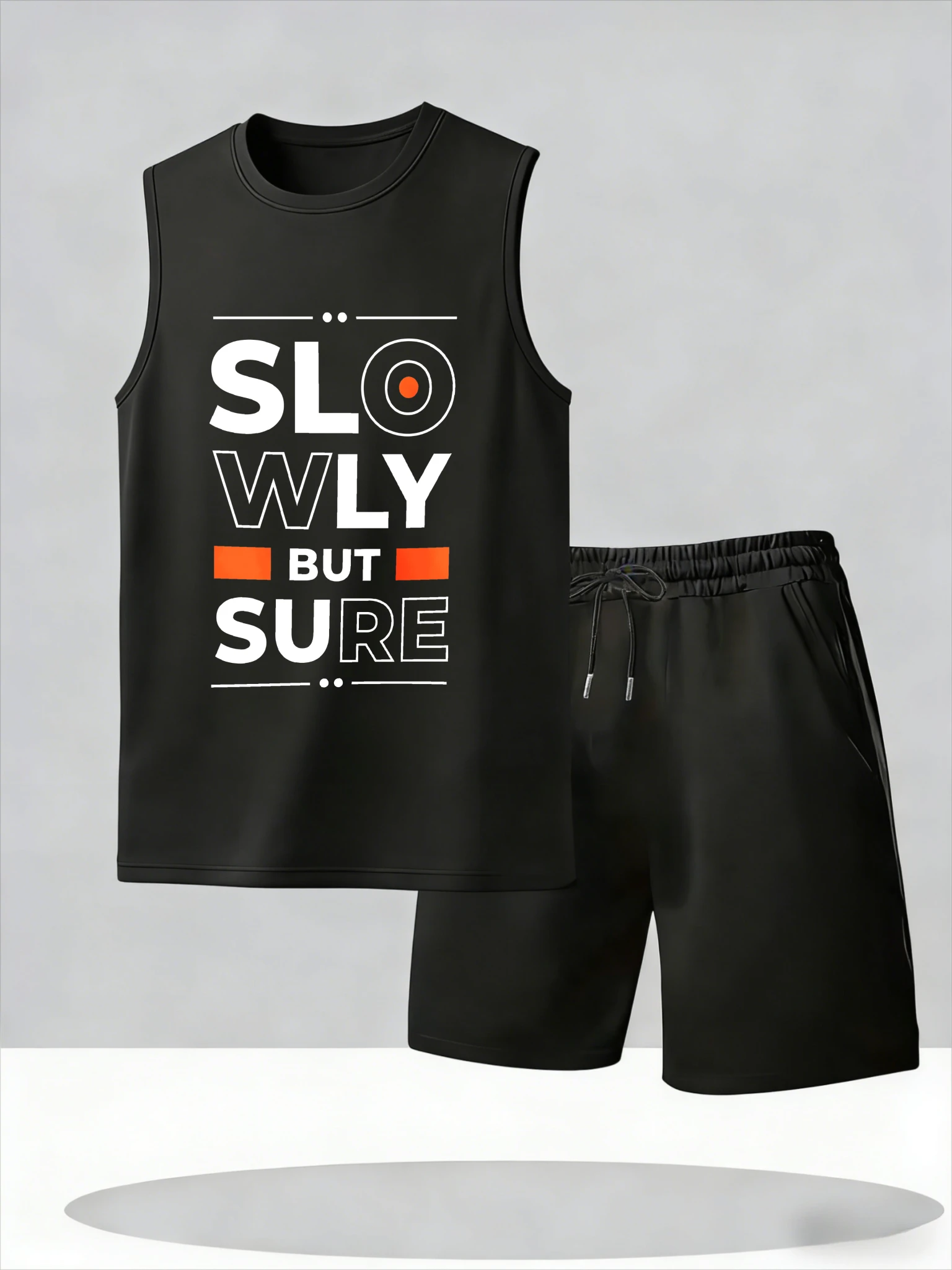 Men's Tank Top Sets 2026 Summer Thin Quick Dry seaside sports beach clothing set Breathable crewneck two-piece set oversize