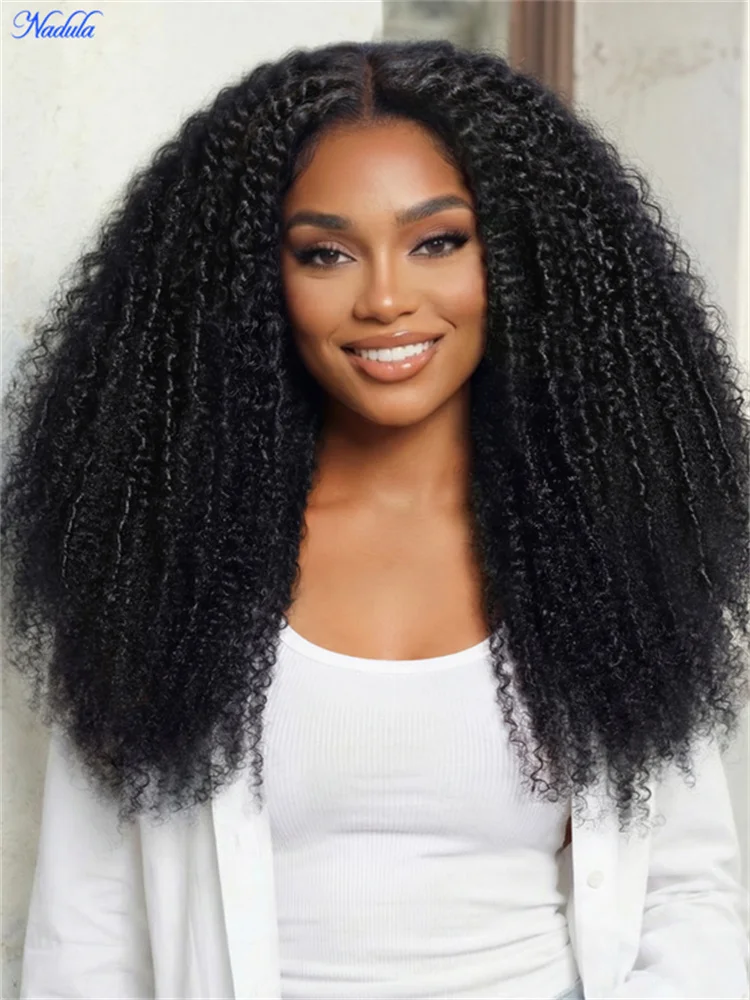 Nadula No Slip Glueless Wig Micro Twist-Out Style Finger Coils Afro Kinky Curly Human Hair Wig 7x5 Put On And Go Glueless Wig