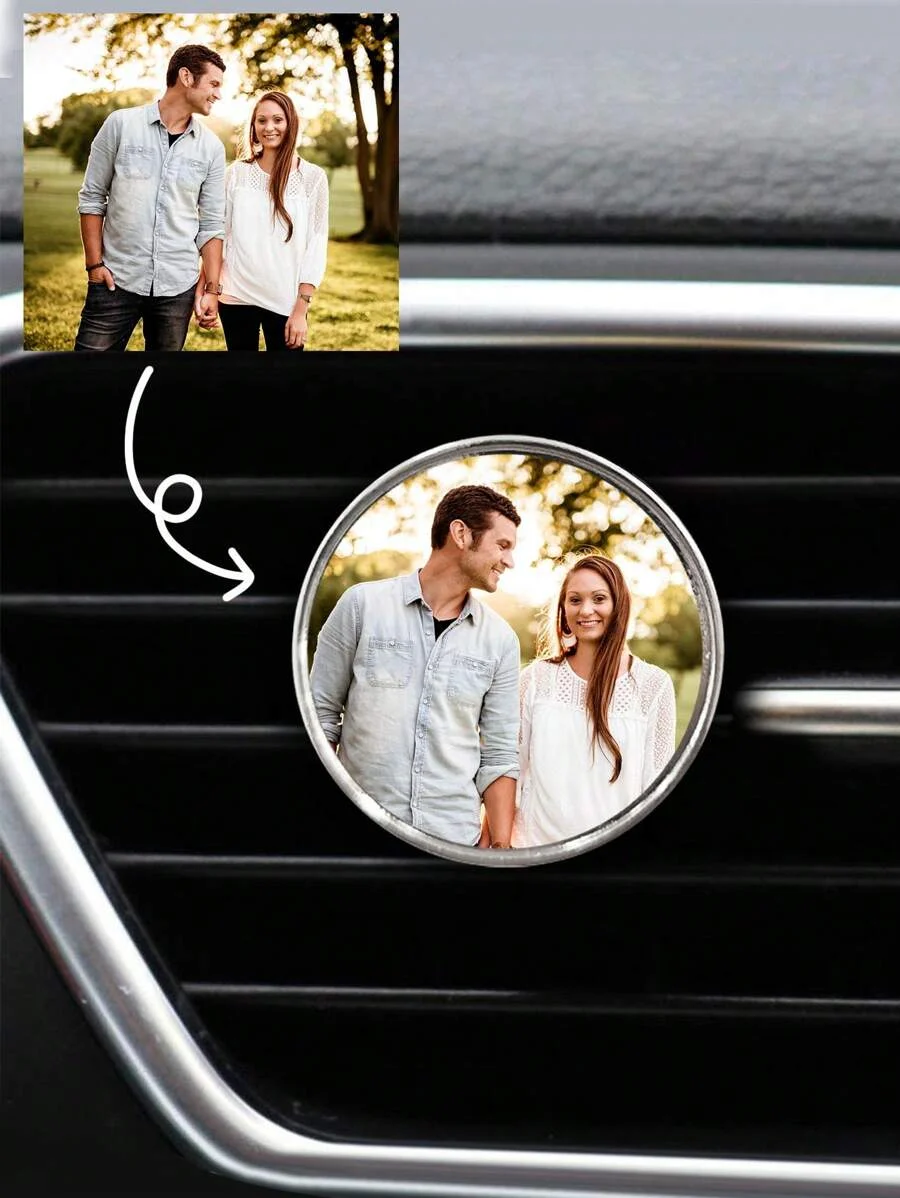 Personalised car air freshener clip with customised photo, personalised car decoration, car vent accessory