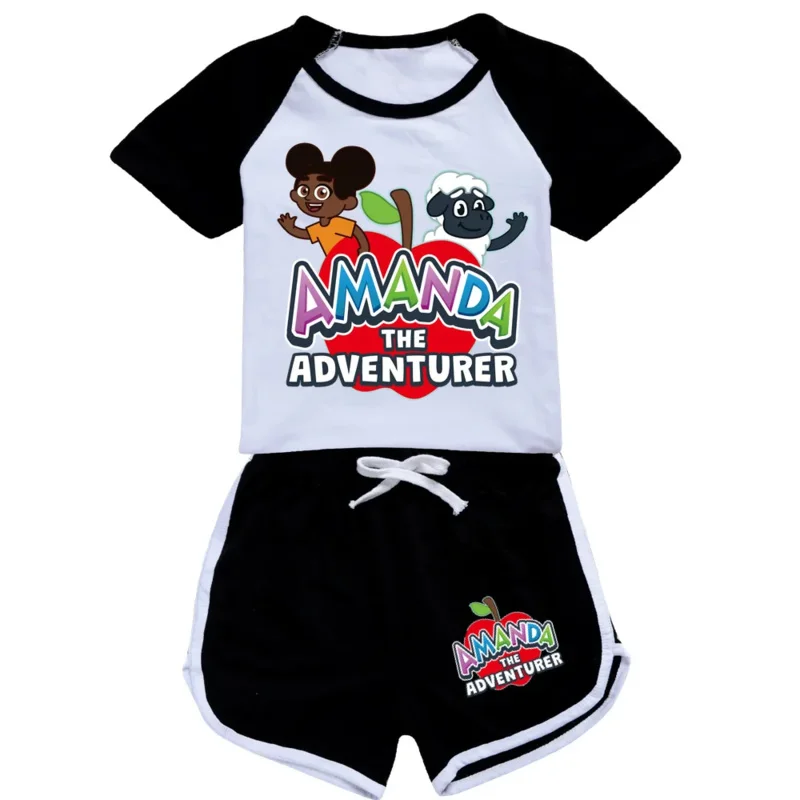 AIAI 2025Fashion Girls AMANDAing Clothes Summer Clothing Sets The Adventurer Sports Suit T Shirt + Pants Baby Kids Outfits