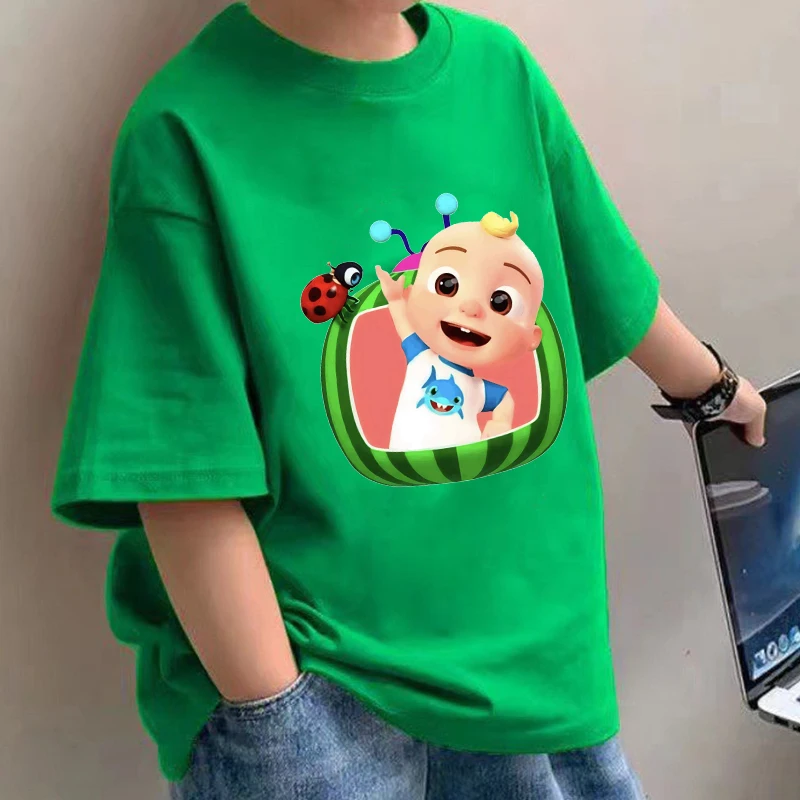 Cocomelons Baby T-Shirts Anime Cotton Short Sleeves Shirts Boys Girls Summer Clothes Cartoon Printed Figures Tops Tees Gift New