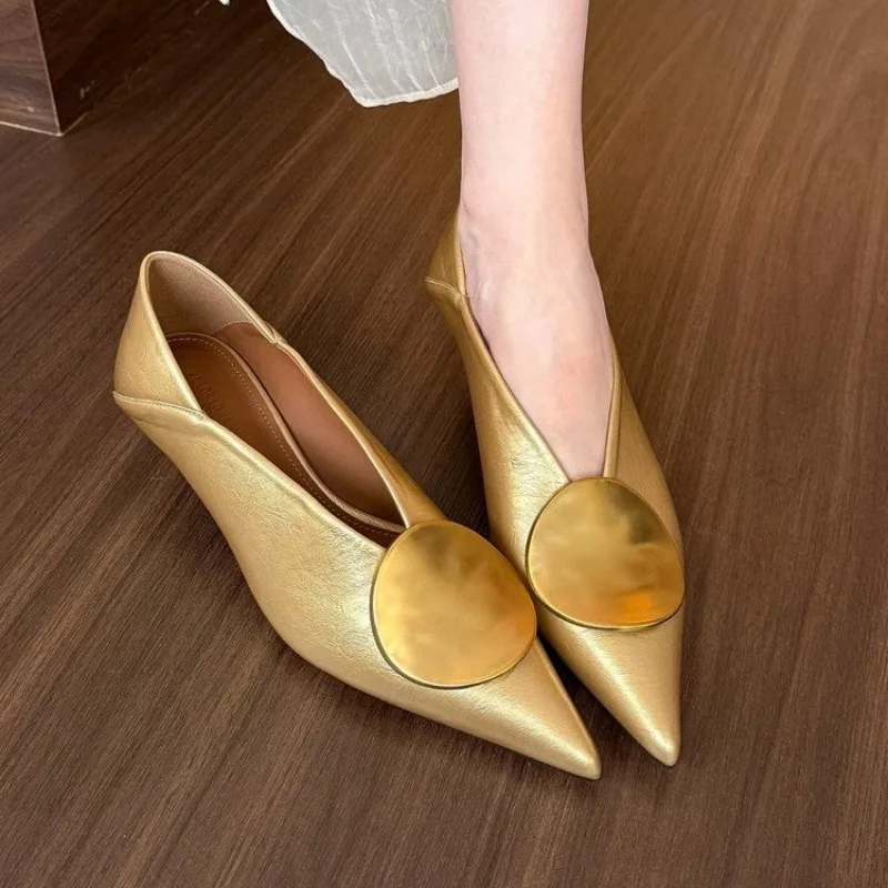2025 Spring Summer Pointed Toe Footwear Slip On Women Flats Shoes Female Slides Fashion Shallow Ladies Flats Shoes